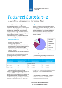 Factsheet Eurostars-2 - Rijksdienst voor Ondernemend Nederland