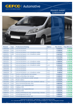PEUGEOT EXPERT AANBIEDINGEN - GEFCO Automotive Oosterhout