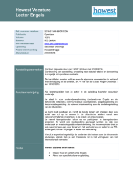 Howest Vacature Lector Engels