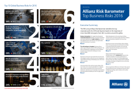 Allianz Risk Barometer for 2016 - Allianz Global Corporate & Specialty