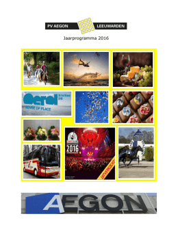 Jaarprogramma 2016 - Personeelsvereniging AEGON Leeuwarden