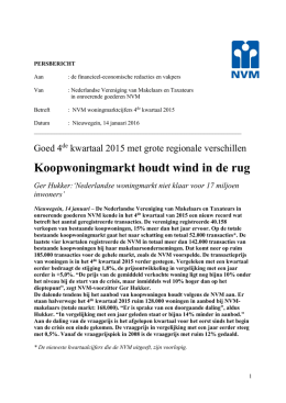 Persbericht NVM Woningmarktcijfers 4e kwartaal 2015