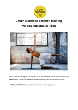 Johan Noorloos Teacher Training Verdiepingsstudies 100u