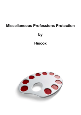 Miscellaneous Professions Protection by Hiscox