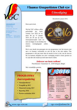 Uitnodiging Nieuwjaarsreceptie 2016 VGC