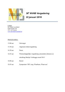 36 NVHB Vergadering 22 januari 2016