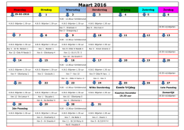 kalender Maart 2016