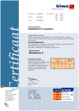 BlueSense 4 - Certificaat