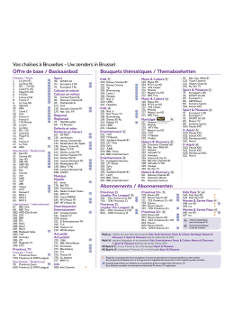 Liste des cha&icirc;nes &agrave; Bruxelles - Zenderlijst Brussel