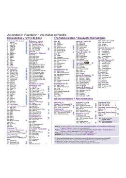 Zenderlijst Vlaanderen - Liste des cha&icirc;nes en Flandre