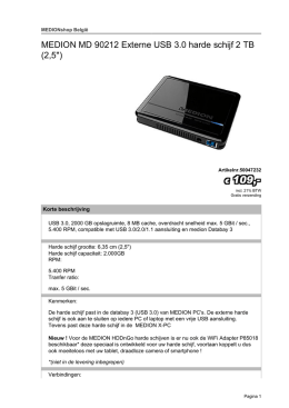 MEDION MD 90212 Externe USB 3.0 harde schijf 2 TB (2,5")