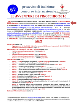 preavviso bando concorso internazionale LE AVVENTURE DI