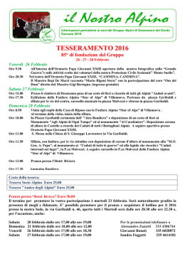 Circolare Gennaio 2016 - Gruppo Alpini Desenzano