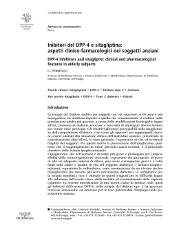 Inibitori del DPP-4 e sitagliptina: aspetti clinico-farmacologici