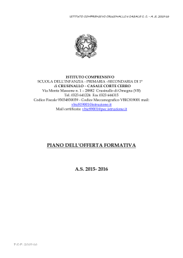 POF 2015 -16 Infanzia - IC Crusinallo Casale CC