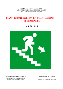 PIANO DI EMERGENZA ED EVACUAZIONE