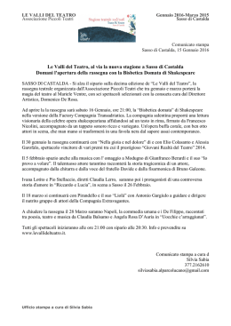 comunicato ufficiale presentazione stagione teatrale