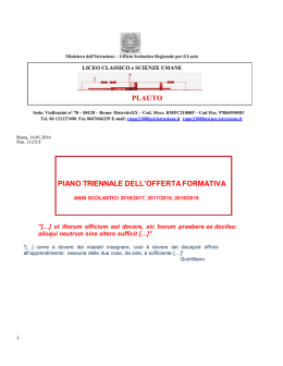 plauto piano triennale dell`offerta formativa