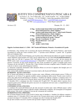 Leggi la circolare - Istituto Comprensivo Pescara 8
