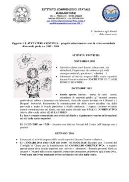 LETTERA AI GENITORIi orientamento 2015