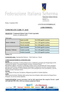 COMUNICATO GARE N&deg; 16/16 - Federazione Italiana Scherma