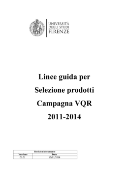 Linee guida per Selezione prodotti Campagna VQR 2011-2014