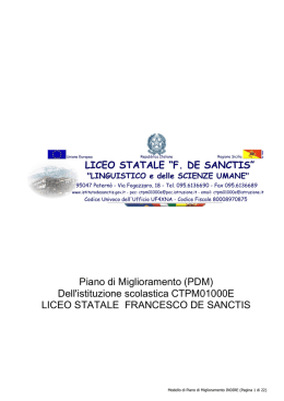 Piano di Miglioramento - Istituto De Sanctis Patern&ograve;