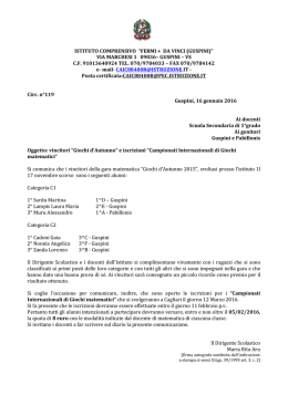 119 Vincitori giochi d`autunno - Istituto Comprensivo Fermi+Da Vinci