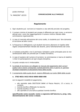 Regolamento - Liceo Manzoni Lecco