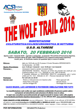 The Wolf trail 2016 - ACSI Ciclismo Liguria