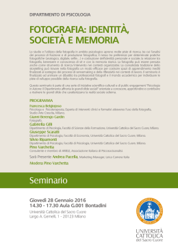 Programma - Universit&agrave; Cattolica del Sacro Cuore