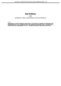 Asl RM H Avviso mobilit&agrave; dirigente medico