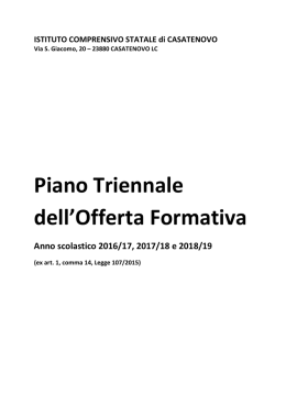 Piano triennale dell`offerta formativa
