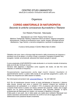 Programma Naturopatia Udine 2016