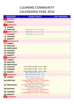 CLEANING COMMUNITY CALENDARIO FIERE 2016