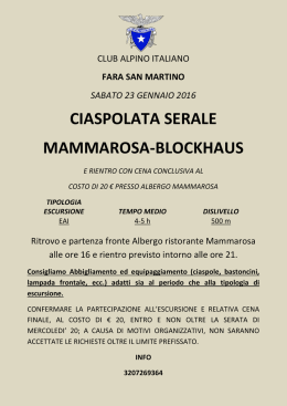 ciaspolata serale mammarosa-blockhaus - CAI