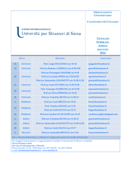 Calendario - Università per Stranieri di Siena