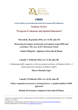 Programma gennaio e febbraio 2016 - Università degli Studi Roma