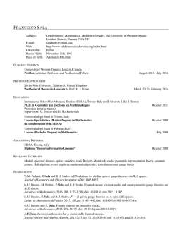 Curriculum Vitae - Francesco Sala