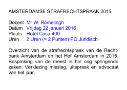 Sheets Amsterdamse Strafrechtspraak 2015