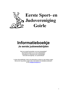 Informatieboekje Je eerste judowedstrijden