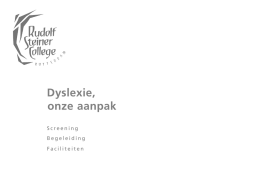 Dyslexie, onze aanpak - Rudolf Steiner College