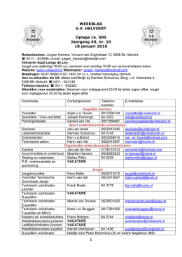 1 WEEKBLAD VV HELVOIRT Oplage ca. 500 Jaargang 45, nr. 10 18