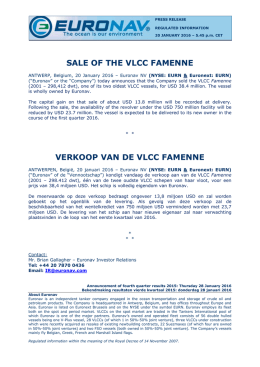 Verkoop van de VLCC Famenne