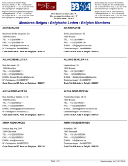 Membres Belges / Belgische Leden / Belgian - FCGB