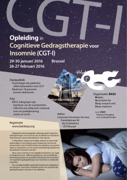 BASS cursus CGT-I.indd - Belgian Association for Sleep Research