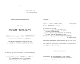 Robert PETITJEAN - Uitvaartzorg Eraerts