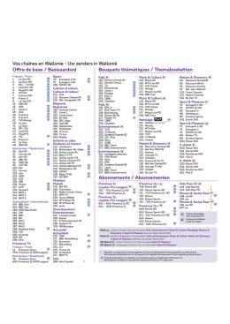 Liste des cha&icirc;nes en Wallonie - Zenderlijst Walloni&euml;
