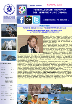 Notiziario Federalberghi VCO n. 01-2016