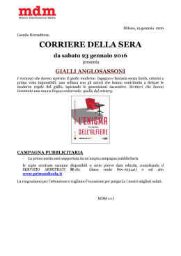CORRIERE DELLA SERA - Mdm Milano Distribuzione Media S.R.L.